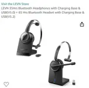LEVN Wireless Headset with Microphone, Bluetooth Headset with Noise Canceling Mi