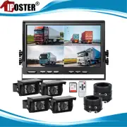 10.1" DVR Monitor 4CH Vehicle Rear view Backup Camera for Truck Trailer Caravan