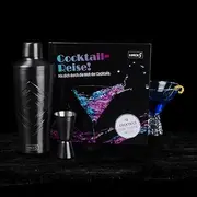 [Lurch] 240798 Cocktail Set: 3-Piece Cocktail Shaker, Jigger/Bar Measure and Cocktail Book, Gift and Starter Set