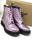 Dr. Martens Vegan Aluminum Pink Leather Lady’s Ankle Boots. Size: 7