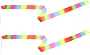 BESPORTBLE Gymnastics Ribbons 2pcs Twirling Rod Wooden Handle Justice Gym Dance Streamers 200x10cm Perfect for Training