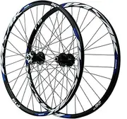 26 27.5 29” Bike Wheelset MTB Aluminum Alloy Hub Disc 8 9 10 11S Wheels High Strength Aluminum Alloy Rim Bike Wheel 32H Disc Brake Quick Release 1-1/2” (Color : Blue, Size : 26 inch)