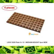 LEGO 3028 Plate 6 x 12 - MEDIUM NOUGAT 4pcs NEW