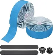 uxcell Bike Handlebar Tape, 2 Rolls 6.6 Feet Bike Grip Tape PU + EVA Foam Cycling Handle Wraps Comfortable Non-Slip Shock Bicycle Wrap with End Plugs for Road Bike, Blue
