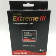 Retail SanDisk Extreme III 4 GB CompactFlash Memory Card (SDCFX3-004G-A31)