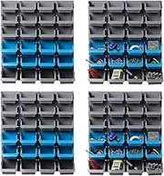 Giantz Storage Bin Rack, 96 Bins Garage Tool Storages Shelving Wall Mounted Toolbox Shelf Bracket Home Workshop Garden Organiser, Durable Peg Boards Shelves Blue Grey