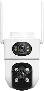 4K 8MP Dual Lens WiFi Surveillance Camera 4X Digital Zoom AI Human Detect Outdoor Security PTZ IP Cameras(UK Plug,8MP ADD 128G)