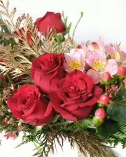 Christmas Table Flowers - Red and Gold