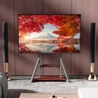 2-Tier 40"-75" Floor TV Stand Height Adjustable Bracket Mount w/ Storage Shelves