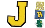 4.5" Iron on Letter Patches Yellow Chenille Letter Patches Varsity Yellow-J