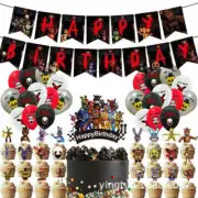 46PCS Five Nights at Freddy's FNAF Plate Banner Balloons Birthday Party Supplies