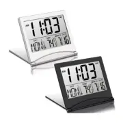 2 Pcs Digital Travel Alarm Clock Foldable LCD Clock with Calendar3678