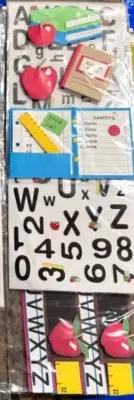 School Learn Report Card Class Book Homework Paper Bliss Stickers Letters Border