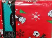 The Nightmare Before Christmas Tablecloth 70" Round Red New