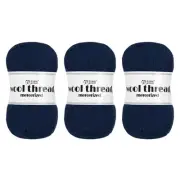 100% Wool Yarn,3 Skeins of 150g/5.29oz(Per Skein 50g/109yards)/Navy Blue