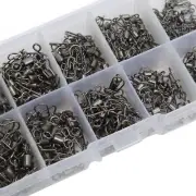 210pcs Fishing Swivels Snaps Set Stainless Steel Rolling Barrel With LS