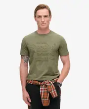 Embossed Vintage Logo Graphic Tee | Hushed Olive Grit