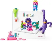 Hey Clay Monsters Set – 15 Cans Air Dry Clay with Sculpting Tools & Interactive App Instructions – Fun Modeling Kit for Kids Ages 4-8