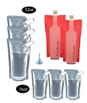 Cruise Flask Kit Rum Runners Alcohol Liquor Smuggle Sneak Booze Bags Plastic
