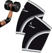 Compression Elbow Sleeves(Pair) 5mm NeoprenePerfect Support for CrossfitWeightliftingPowerlifting Tennis Golf & Basketball (X-Large Black)