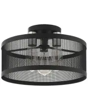 Livex Lighting 3-Light Black With Brushed Nickel Accents Semi Flush Pendant
