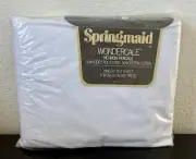 Vintage Springmaid Wondercale No-Iron Percale WHITE KING FITTED Sheet - New