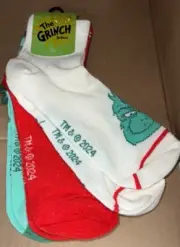 THE GRINCH 3 PACK LOW CUT SOCKS WOMENS ONE SIZE NEW