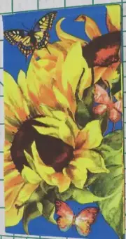 Three Decorative Hostess Napkins for Decoupage "Savannah" Sunflower on blue