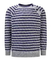 Emporio Armani Kids Striped Crewneck Jumper 8Y,14Y,12Y,10Y Gray