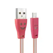 1.0M USB 2.0 to Micro USB Smile LED Charging Data Line for Tablet Cell Phone 26 ORANGE