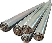 Heavy Duty Stainless Steel Rollers, Frame Spacing 9.4"/24cm, Pack of 5 Conveyor Rollers 2.3"/6cm Diameter, Steel Rollers Replacement Roller Conveyors(TOTAL L