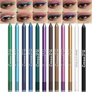 [RoseFlower] 12 Colors Eyeliner Pen Eyeshadow Pencil, Waterproof Gel Eye Liner Set, multi-color matte Eyeshadow Stick Set include Purple Green Blue White Red Eyeliner