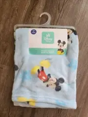 Disney Baby MICKEY MOUSE Plush BLANKET sz 30" x 40" NWT Blue Soft Lovey Boy NEW