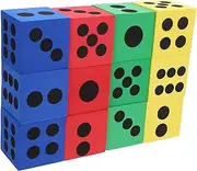 FOYTOKI Eva Foam Giant Dices 12pcs Large Multi-Sided Dice Set for Party Games Classroom Activities Events 6.3cm