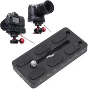 iShoot 80mm Long Metal Quick Release Plate for Large Camera Body with Battery Grip, Compatible with Nikon D1 D2 D3 D4 D5 D6 Series Canon EOS 1D 1Ds 1DX Series and 39mm Arca-Swiss Fit Tripod Head Clamp
