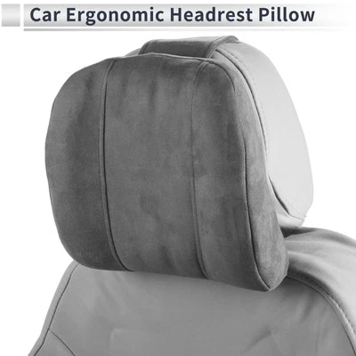 Car Headrest Pillow Polyester, Memory Foam Gray 2 Pcs for Driving