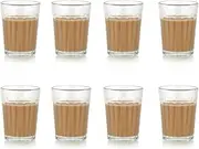 SATYAM KRAFT 12 Pcs Glass Material Cutting Chai Tea Glass, Tea Set, Coffee Cup Best Items Home Crockery for Tea, Coffee, Milk for Brother, Sister, Women, Men, Girls (Transparent) (12 Pieces, 100 ml)