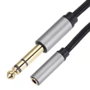 1/4" to 3.5mm Cable, 6.35mm Male to 1/8" Female Audio Adapter 5 Feet 2 Pack