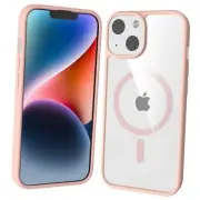 for Case/iPhone 14 Case [Compatible with MagSafe] iPhone 13 Clear Pink-Mag