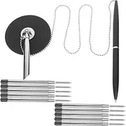 KAILIKETIY 1 Set Multi Function Rotating Signature Pen with Chain Desk Writing Accessory for Office and Business Use Smooth Ink Flow Ink Refills Included Random Color