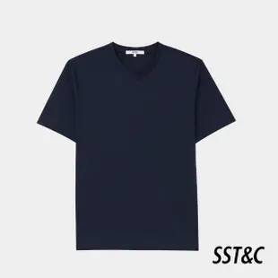 【SST&C 新品８５折】午夜藍絲光棉V領T恤1012403006