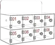 2/3/4/6/8 Slots Cell Phone Locker, Acrylic Cell Phone Lock Box, Pocket Chart Storage Cabinet, Small Wall Locker for Office Desktop Classroom Entrance,4-1