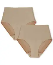 Miraclesuit Shapewear Women Small Beige Stretch High-Waist Briefs 2-Pack JDM1914