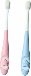 IWOWHERO Mini Toothbrush for Baby 2pcs Boys and Girls Toothbrush Cartoon Handle Newborn Tooth Cleaning Brush