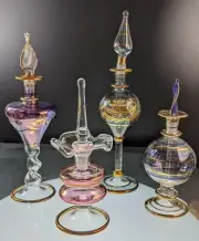 Vintage Handmade Egyptian 4 Bottles made pre 1995 Swarovski crystal JCE17 100