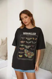WRANGLER Evolution Boxy Slouch Tee Worn Black