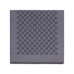 [Gucci] Gucci GG Supreme Jacquard Scarf ONE SIZE GREY/BLACK