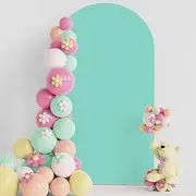 7.2FT Wedding Arch Cover Spandex Fitted Wedding Arch Stand Covers Round Top Chiara Arch Backdrop Cover for Wedding Birthday Party Decoration (Mint green)