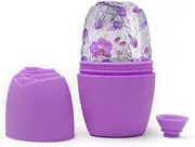 Silicone Ice Cube Massager Face Ice Roller Mold to Tone skin Reusable Facial Care Beauty Tool for Face & Eye Puffiness Relief,Facial Roller to Remove Fine Lines Puffiness Pores Anti Wrinkles (Purple)