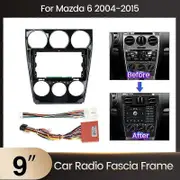 9 Inch Radio Fasciasfor for Mazda 6 GH 2007-2012 2004-2015 Double Din Frame Auto Stereo Panel Dash Installation Refitting Trim MZ08